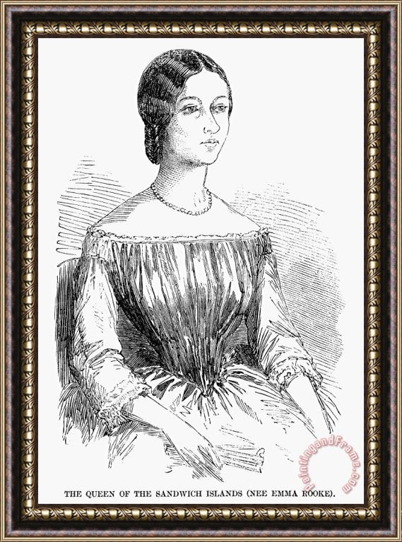 Others Emma Of Hawaii (1836-1885) Framed Painting