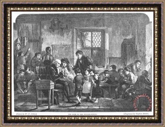 Others England: Village School Framed Painting
