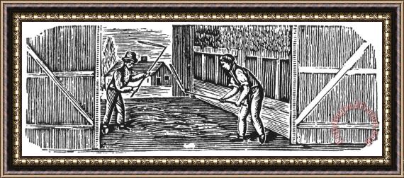 Others Farming: Threshing Framed Painting