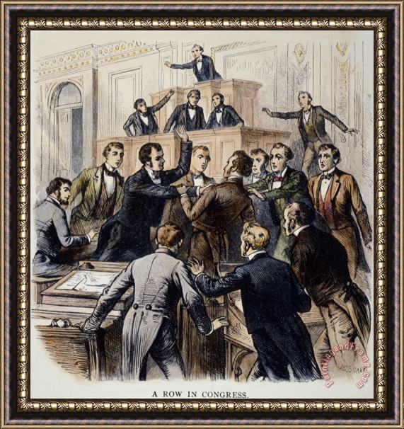 Others Fight In Congress, 1851 Framed Painting