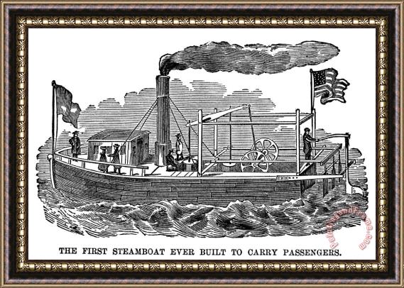 Others FITCHS STEAMBOAT, c1790 Framed Painting