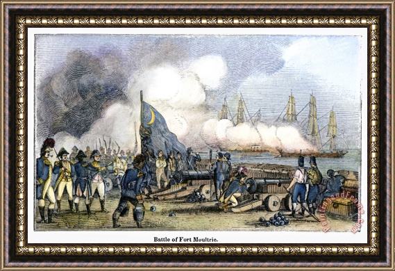 Others Fort Moultrie Battle, 1776 Framed Painting