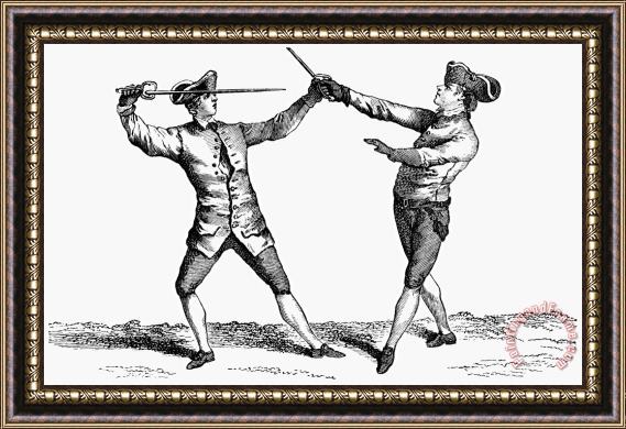 Others FRANCE: FENCING, c1750 Framed Painting