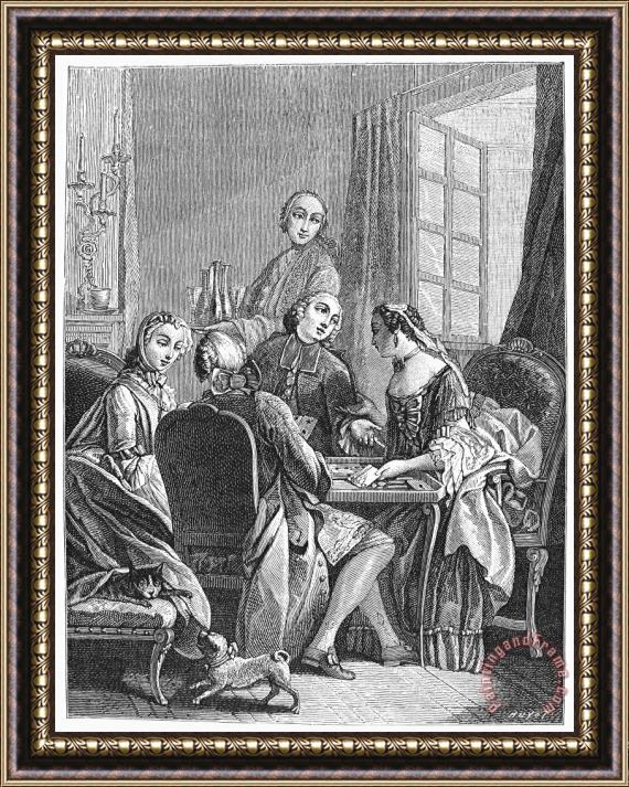 Others FRANCE: GAMBLING, c1750 Framed Painting