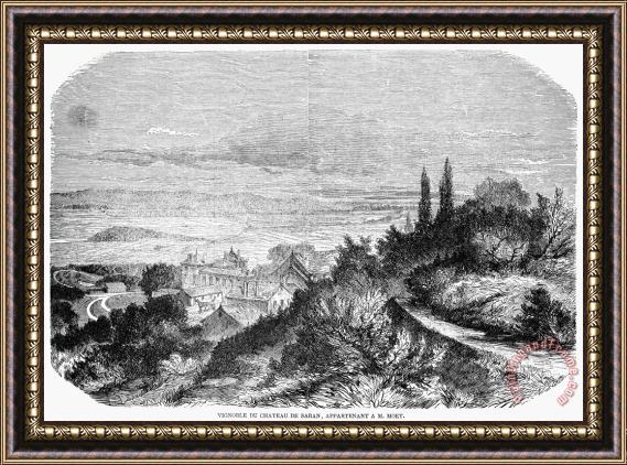 Others France: Wine Chateau, 1862 Framed Painting