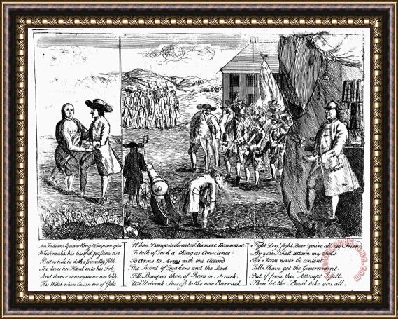 Others Franklin: Cartoon, 1764 Framed Painting