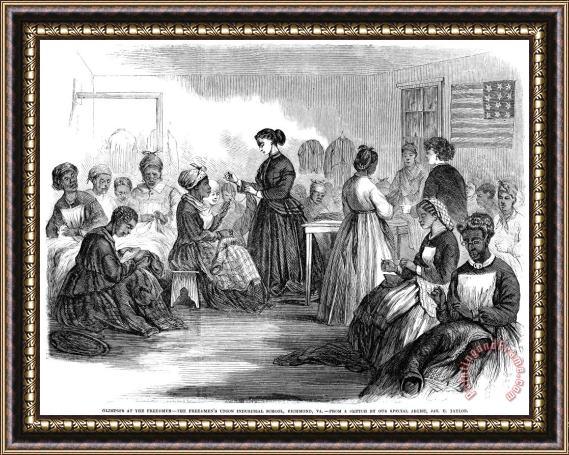 Others Freedmens School 1866 Framed Painting