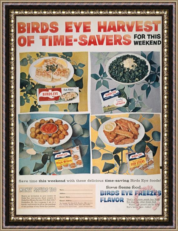 Others Frozen Food Ad, 1957 Framed Painting