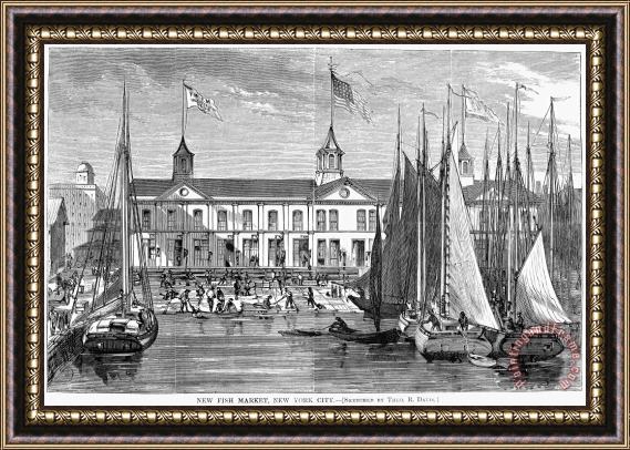 Others Fulton Fish Market, 1869 Framed Painting