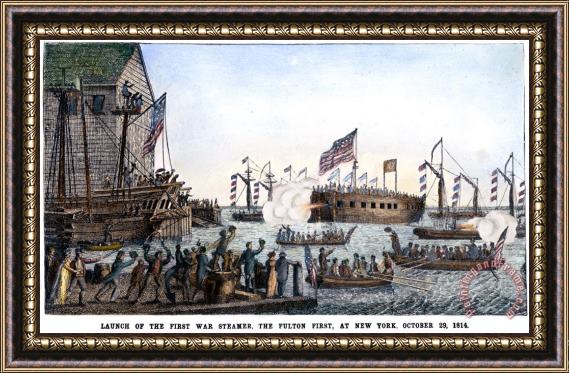 Others Fulton Steam Frigate, 1814 Framed Painting