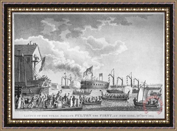 Others Fulton Steam Frigate, 1814 Framed Painting
