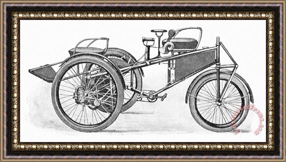 Others GERMAN MOTORCYCLE, c1900 Framed Print