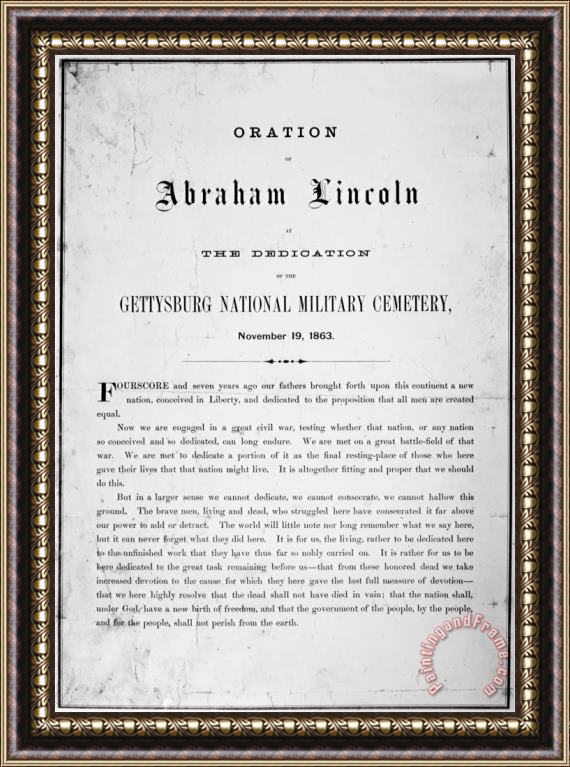 Others Gettysburg Address, 1863 Framed Print