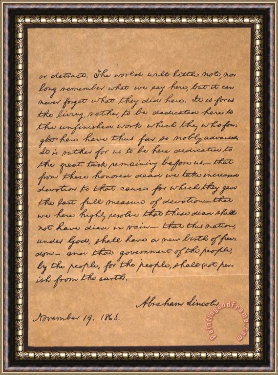 Others Gettysburg Address Framed Painting