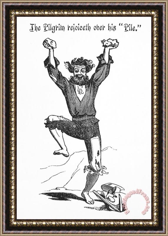 Others Gold Rush Cartoon, 1853 Framed Painting