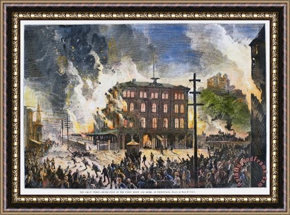 Others Great Railroad Strike, 1877 Framed Painting
