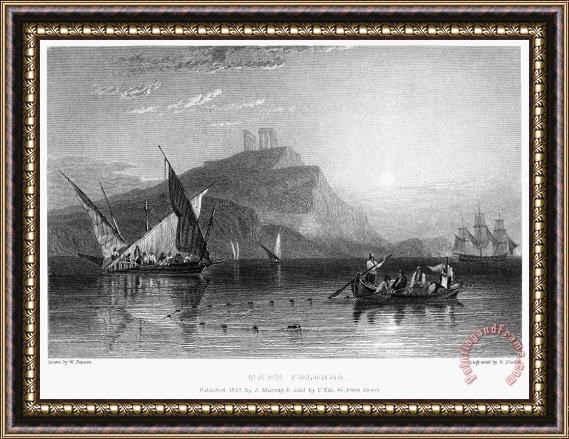 Others Greece: Cape Sounion, 1832 Framed Painting