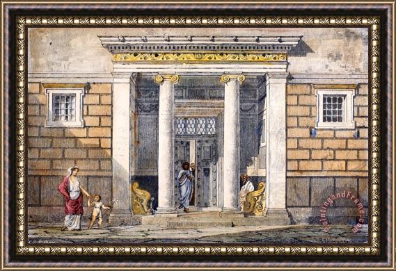Others Greece: Entrance Of House Framed Painting