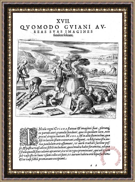 Others Guiana: Gold Casting, 1599 Framed Painting