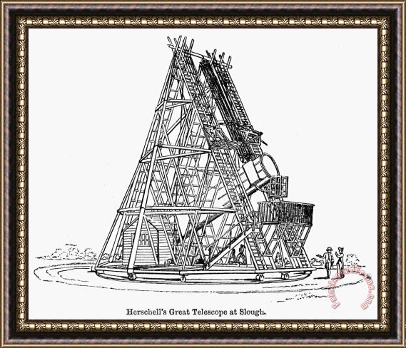 Others Herschels Telescope, 1789 Framed Painting