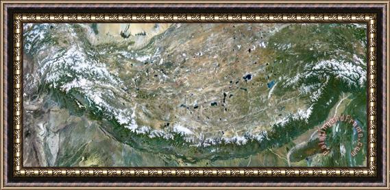 Others Himalaya Mountains Asia True Colour Satellite Image Framed Print