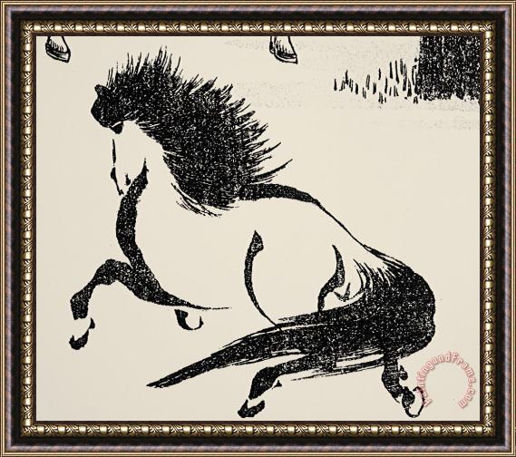 Others HOKUSAI: HORSE, c1814 Framed Painting