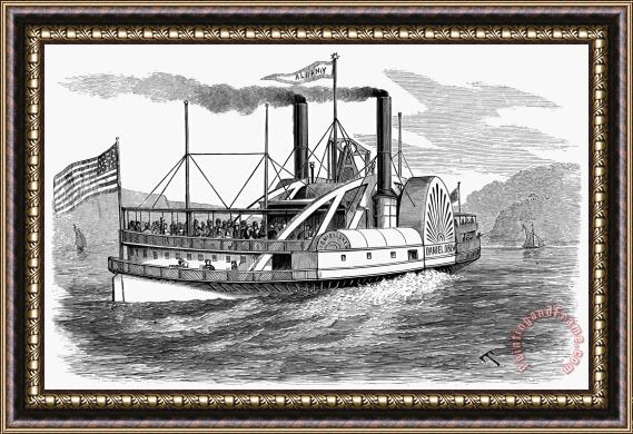 Others Hudson River Steamboat Framed Painting