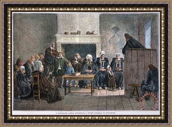 Others Huguenot Assembly, 1685 Framed Painting