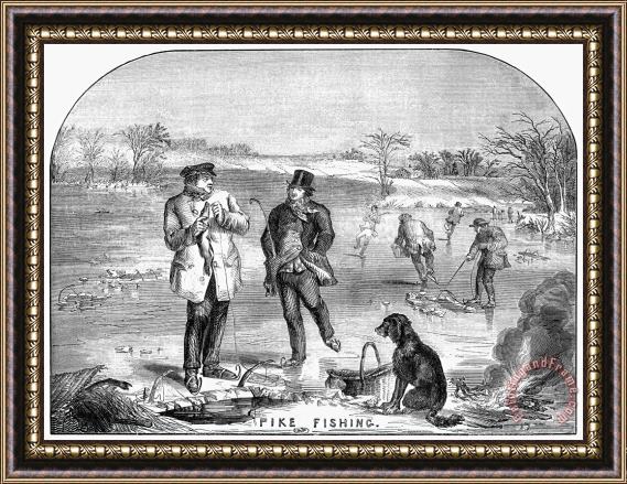 Others Ice Fishing, 1854 Framed Painting
