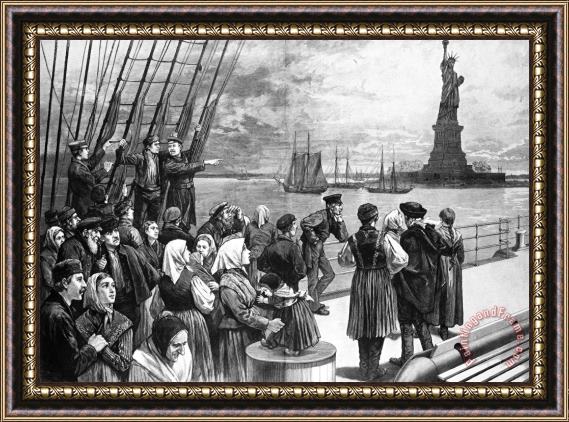 Others Immigrants On Ship, 1887 Framed Painting