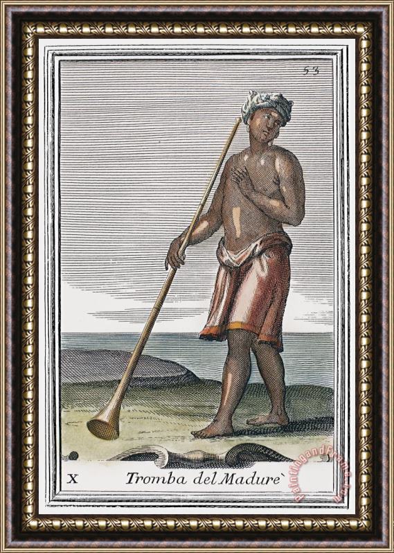 Others Indian Trumpet, 1723 Framed Painting