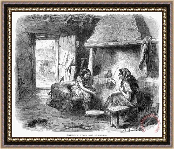 Others Irish Peasant Cabin, 1870 Framed Painting