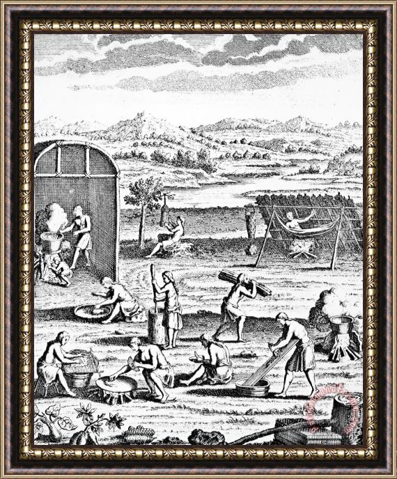 Others Iroquois Village, 1664 Framed Print