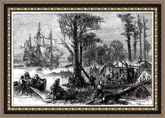 Others Jamestown: Arrival, 1607 Framed Painting