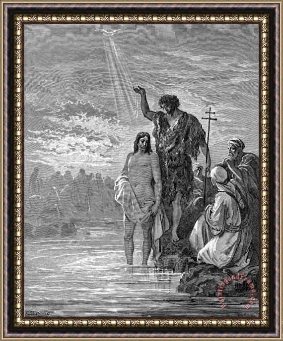 Others John Baptizing Jesus Framed Painting