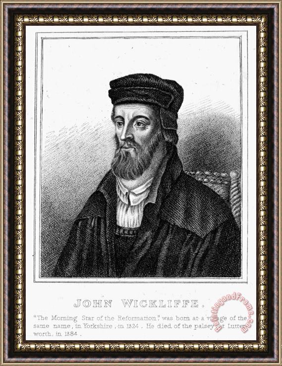 Others John Wycliffe (1320?-1384) Framed Painting