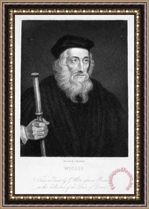 Others John Wycliffe (1320?-1384) Framed Painting
