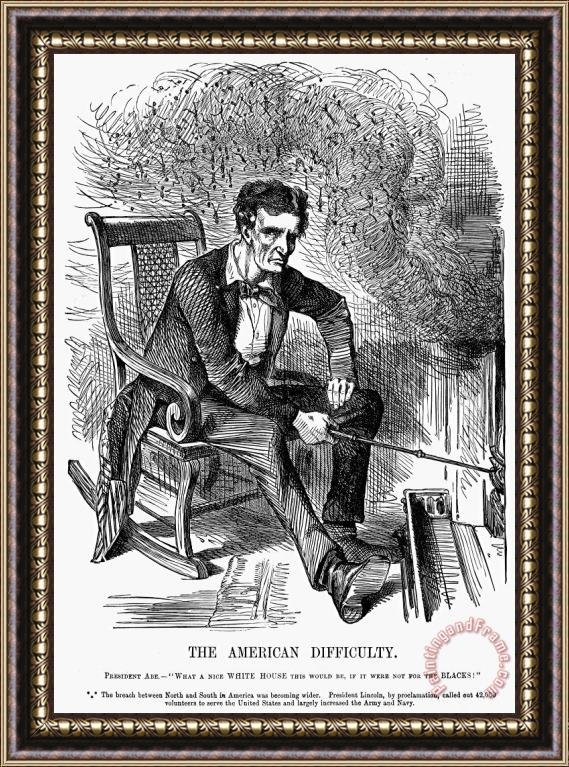 Others Lincoln Cartoon, 1861 Framed Painting