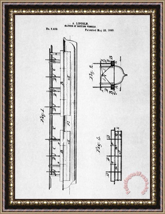 Others Lincoln: Patent, 1849 Framed Painting