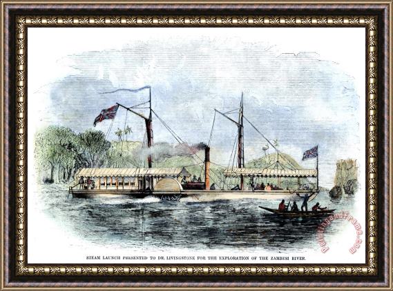 Others Livingstone: Steam Launch Framed Painting