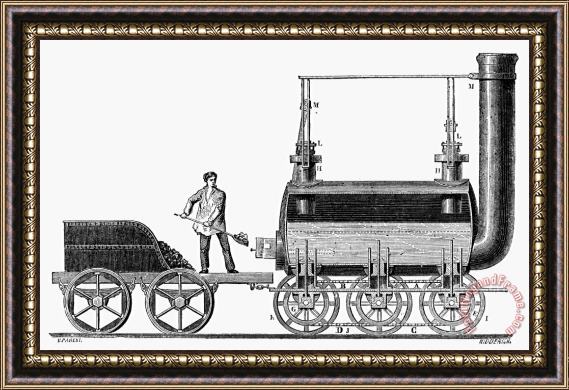 Others LOCOMOTIVE, c1830 Framed Painting