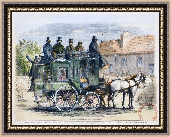 Others London Omnibus, 1860 Framed Painting