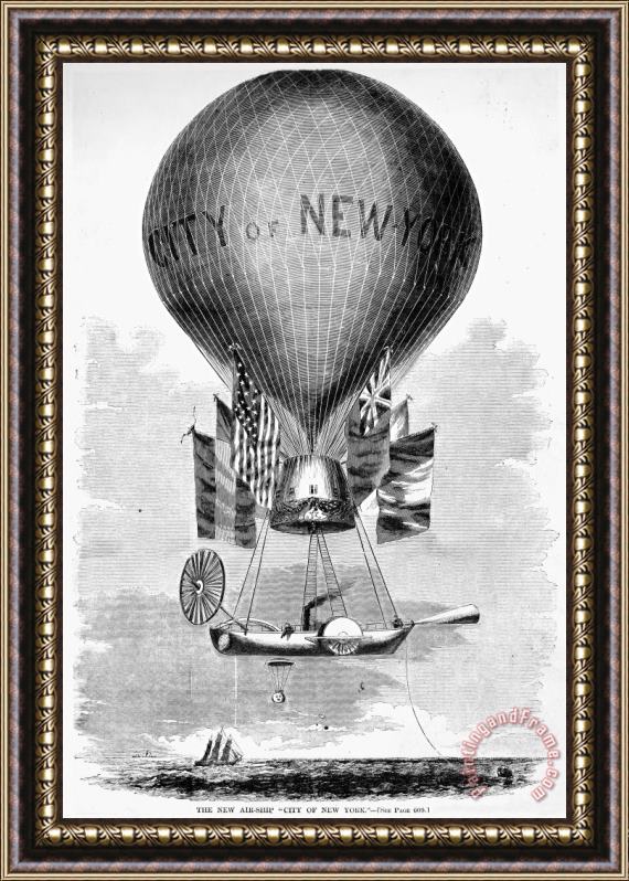 Others Lowes Balloon, 1859 Framed Painting