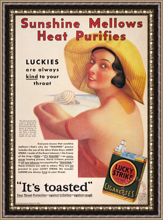 Others Lucky Strike Cigarette Ad Framed Painting