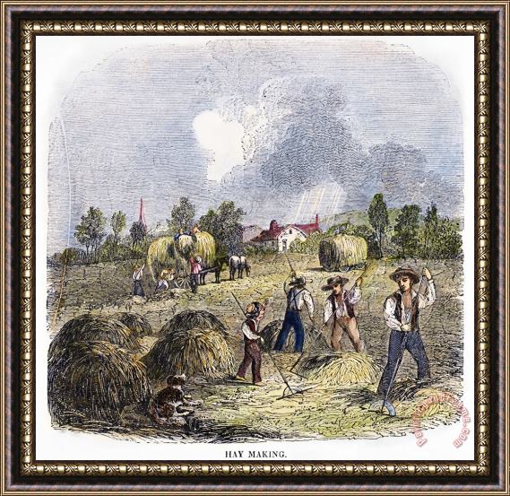 Others MAKING HAY, c1850s Framed Painting