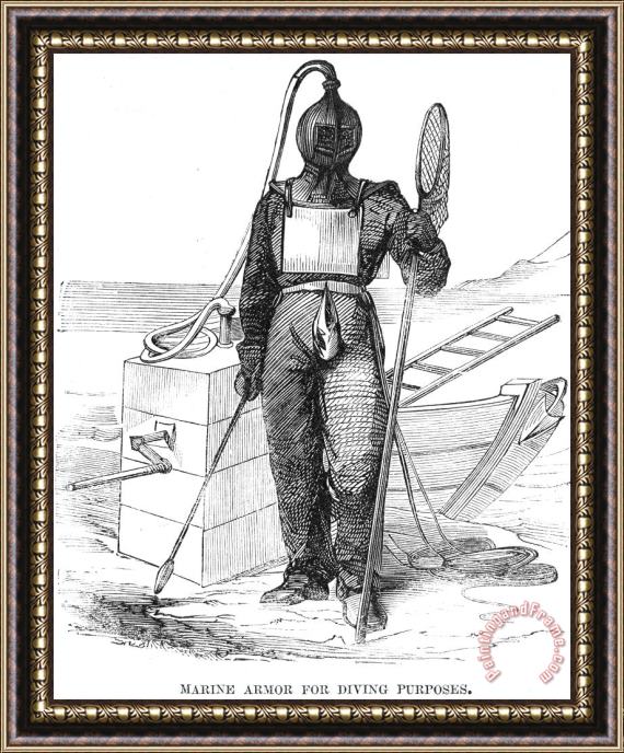 Others Marine Diver, 1853 Framed Painting