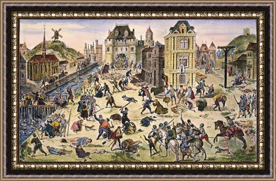 Others Massacre Of Huguenots Framed Painting