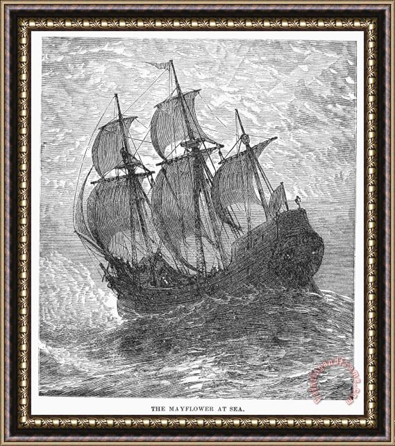 Others Mayflower At Sea, 1620 Framed Painting