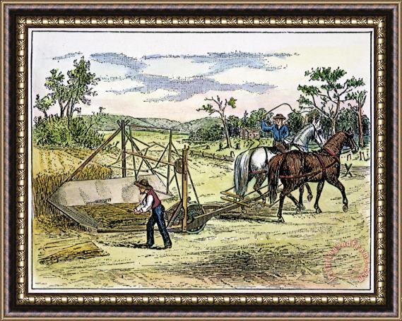 Others McCORMICKS REAPER, 1834 Framed Painting