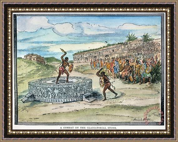 Others Mexico: Aztec Warriors Framed Painting